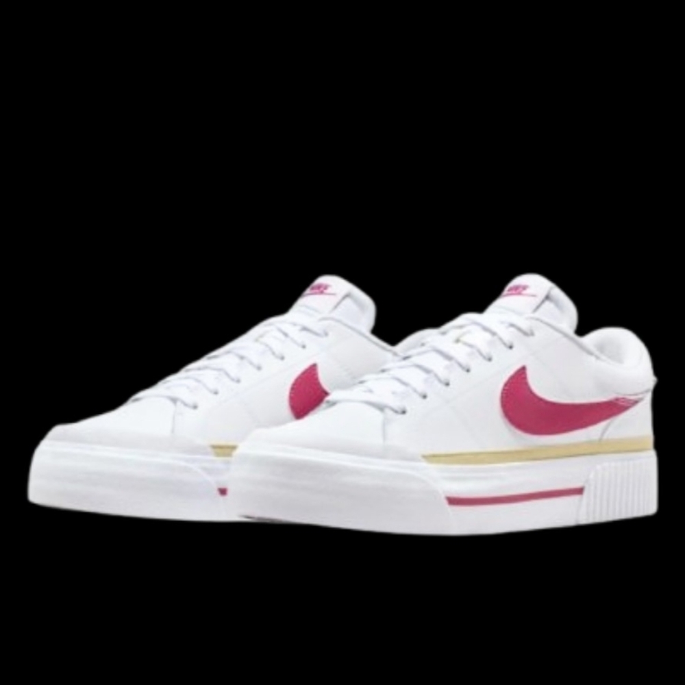 Nike Court Legacy Lift Platform Womens White Sweet Beet Cream